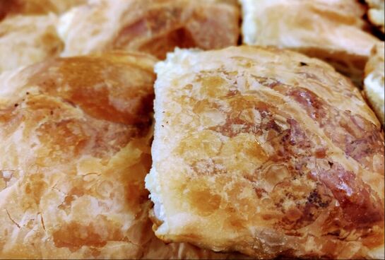 Picture of banitsa, hand-pulled phyllo pastry with cheese